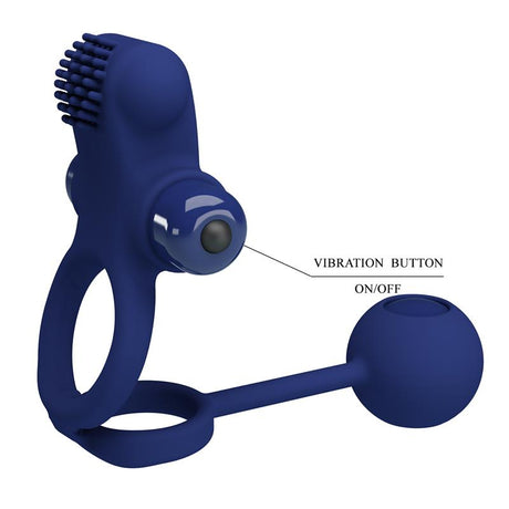 PRETTYLOVE Remington Double – вибриращ пенис пръстен с двойна стимулация