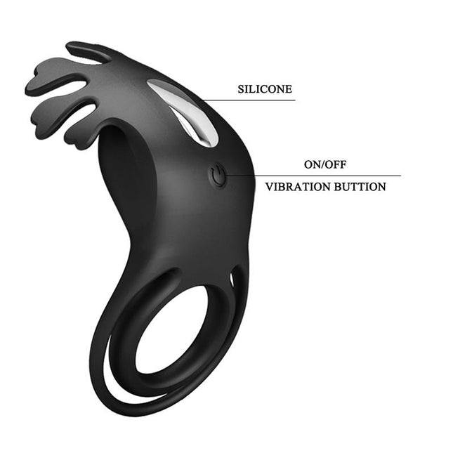 PRETTYLOVE Ruben – вибриращ пенис пръстен с USB зареждане