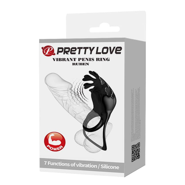 PRETTYLOVE Ruben – вибриращ пенис пръстен с USB зареждане