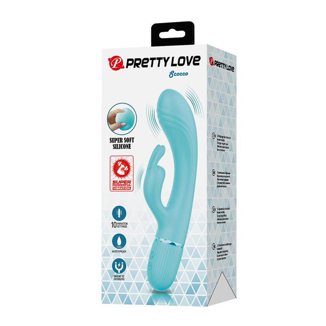 PRETTYLOVE Scocco Rabbit – водоустойчив вибратор с 10 режима