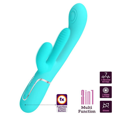 PRETTYLOVE Shania Tripple Rabbit – вибратор с 7 нива на вибрация и уникална текстура