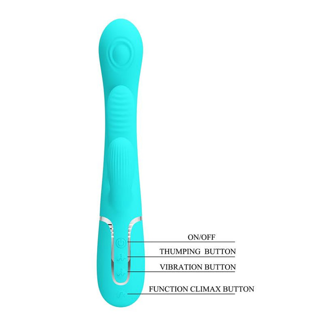 PRETTYLOVE Shania Tripple Rabbit – вибратор с 7 нива на вибрация и уникална текстура