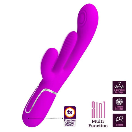 PRETTYLOVE Shania Vibe – вибратор с езиче и пулсации, силикон