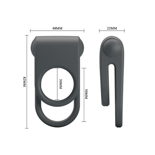 PRETTYLOVE Silicone Ring Julie – вибриращ пръстен за комфорт и удоволствие