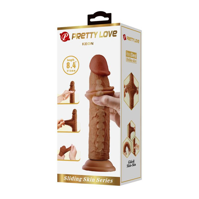 PRETTYLOVE Sliding Skin – реалистично дилдо с плъзгаща се кожа 21.4 см