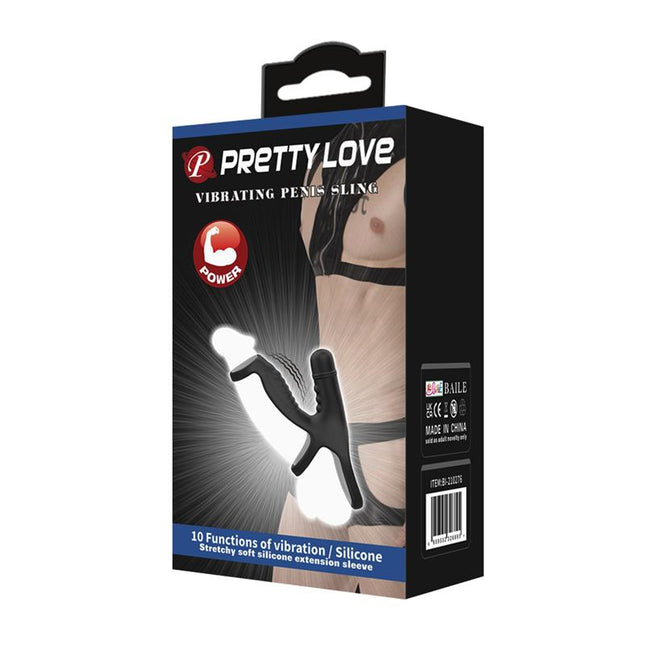PRETTYLOVE Sling – вибриращ пенис ръкав с 10 режима