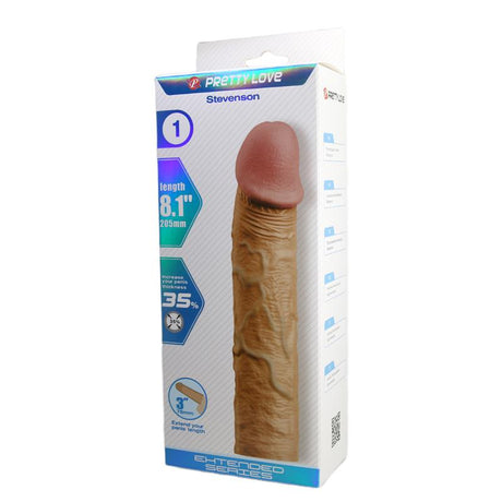 PRETTYLOVE Stevenson Penis Extended – удължаващ пенис ръкав с реалистична текстура