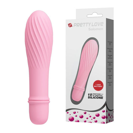 PRETTYLOVE Solomon Soft Pink – водоустойчив стимулатор с 10 режима
