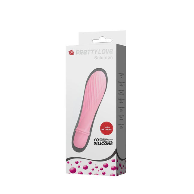 PRETTYLOVE Solomon Soft Pink – водоустойчив стимулатор с 10 режима