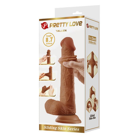 PRETTYLOVE Tallen – реалистичен дилдо с подвижна кожа, 22 см
