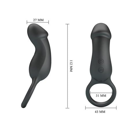 PRETTYLOVE Trae Vibrating Cock Ring USB – вибриращ пръстен с 7 режима
