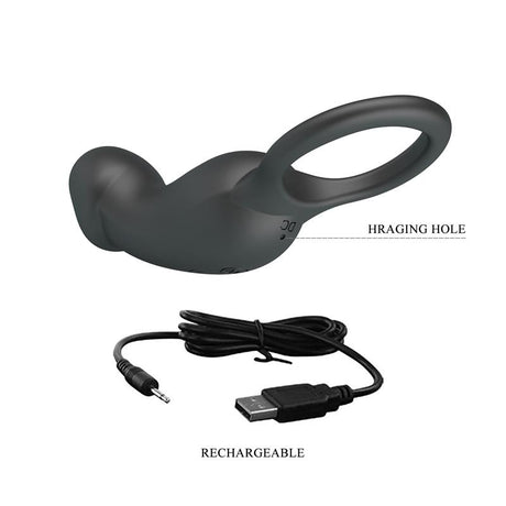 PRETTYLOVE Trae Vibrating Cock Ring USB – вибриращ пръстен с 7 режима