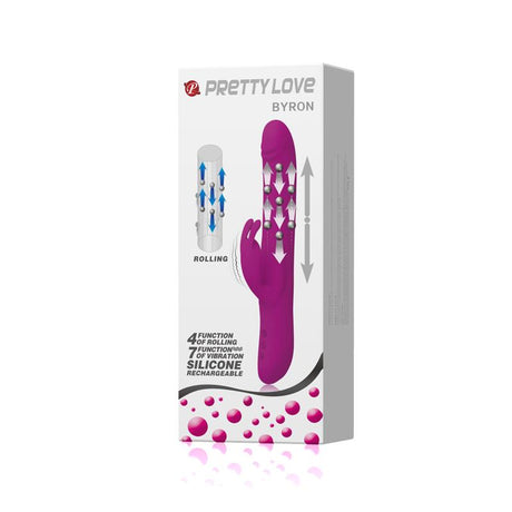 PRETTYLOVE Byron Purple – вибратор с въртящи функции, водоустойчив