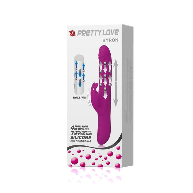 PRETTYLOVE Byron Purple – вибратор с въртящи функции, водоустойчив