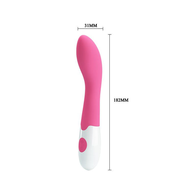 PRETTYLOVE Vibe Bishop Pink – вибратор с 30 режима и извито тяло