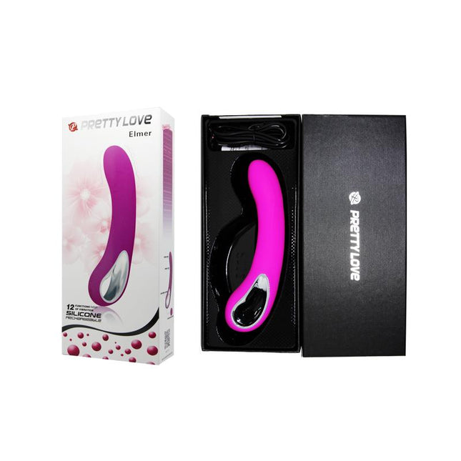 PRETTYLOVE Vibe Elmer Pink – USB презареждаем вибратор с 12 режима