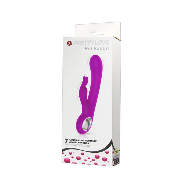 PRETTYLOVE Vibe Hot Rabbit Purple – вибратор с 7 режима и мек силикон