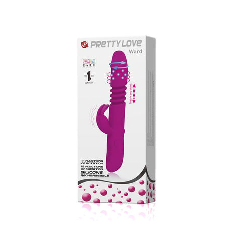 PRETTYLOVE Vibe Ward Purple – многофункционален вибратор с въртене и вибрации