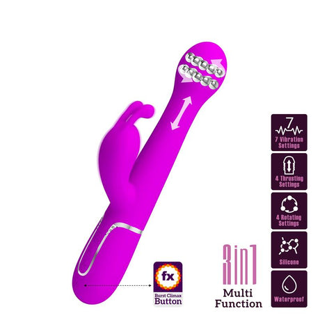 PRETTYLOVE Dejon Pink – вибратор с въртящи се и тласкащи топчета
