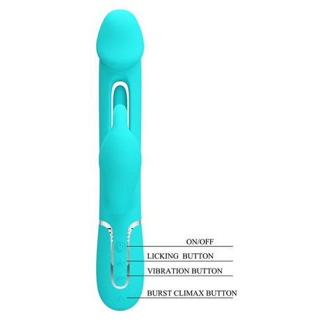 PRETTYLOVE Vibe with Tongue Kampas Green – водоустойчив вибратор с двойна стимулация