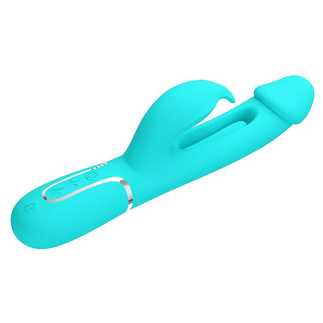 PRETTYLOVE Vibe with Tongue Kampas Green – водоустойчив вибратор с двойна стимулация