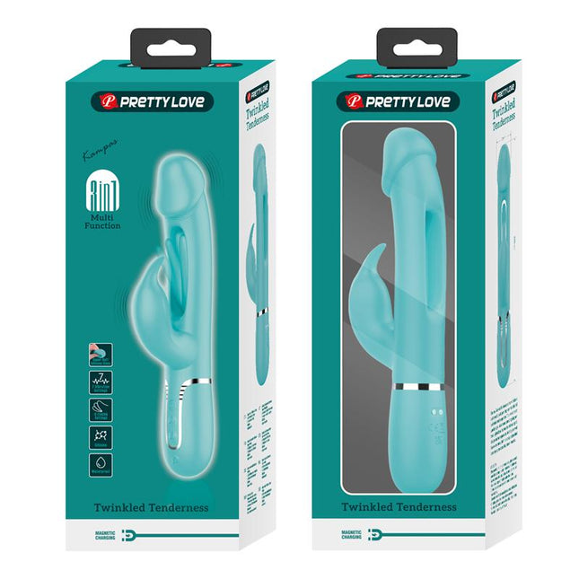 PRETTYLOVE Vibe with Tongue Kampas Green – водоустойчив вибратор с двойна стимулация
