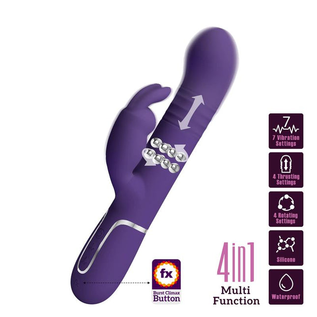 PRETTYLOVE Vibe wt Thrusting – вибратор с въртящи се топчета и мощни мотори