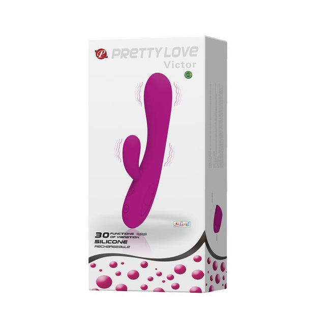 PRETTYLOVE Victor Color Пурпурен – водоустойчив вибратор с 30 функции