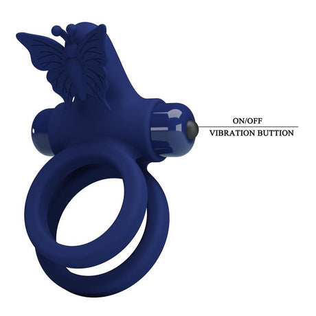 PRETTYLOVE Vibrating Double Penis Ring – вибриращ пръстен с двойна функция