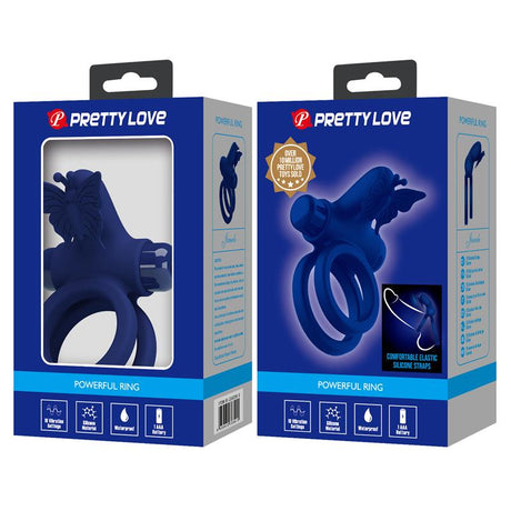 PRETTYLOVE Vibrating Double Penis Ring – вибриращ пръстен с двойна функция