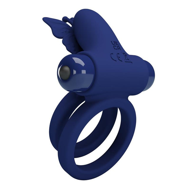 PRETTYLOVE Vibrating Double Penis Ring – вибриращ пръстен с двойна функция