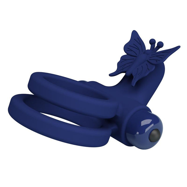 PRETTYLOVE Vibrating Double Penis Ring – вибриращ пръстен с двойна функция