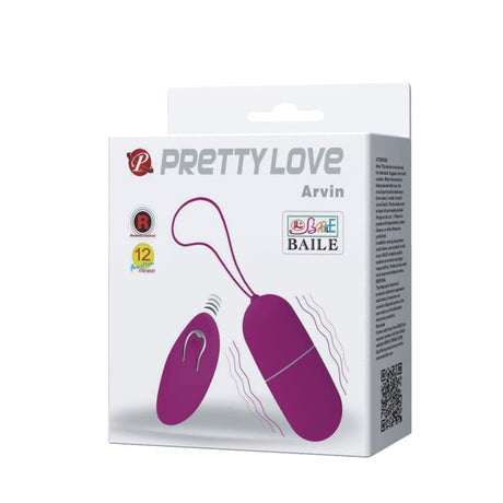PRETTYLOVE Arvin Purple – вибриращо яйце с дистанционно управление
