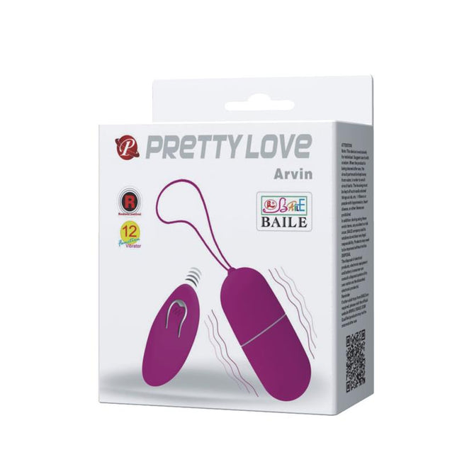 PRETTYLOVE Arvin Purple – вибриращо яйце с дистанционно управление