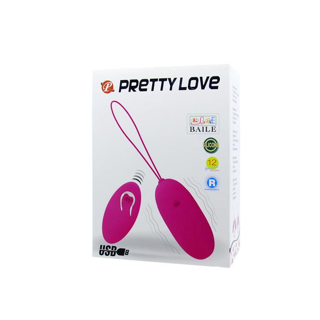 PRETTYLOVE Berger Pink – вибриращо яйце с дистанционно и 12 режима