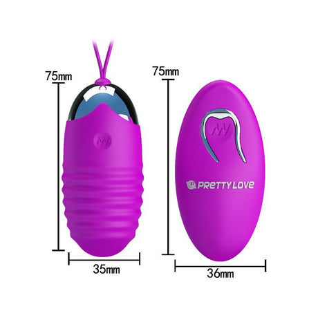 PRETTYLOVE Jessica USB Purple – вибриращо яйце с дистанционно