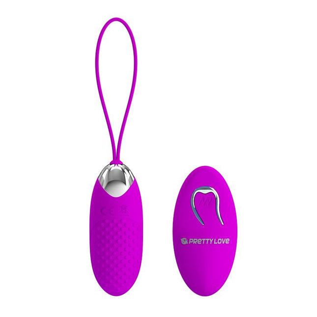 PRETTYLOVE Joanna USB Purple – компактно вибриращо яйце с дистанционно