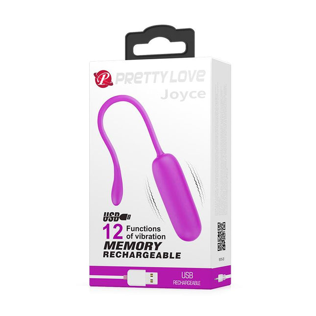 PRETTYLOVE Joyce – вибриращо яйце от силикон с USB зареждане