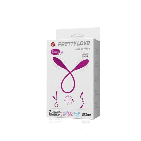 PRETTYLOVE Vibrating Eggs Snaky Purple – двойна вибрация и гъвкав дизайн