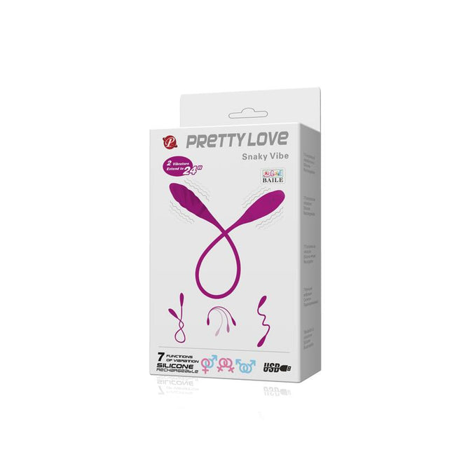PRETTYLOVE Vibrating Eggs Snaky Purple – двойна вибрация и гъвкав дизайн