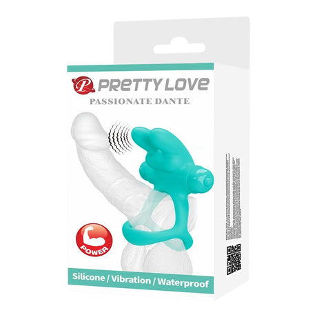 PRETTYLOVE Passionate Dante Green – вибриращ пенис пръстен с 10 режима