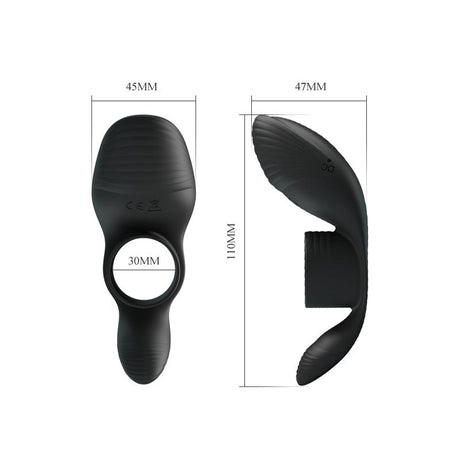 PRETTYLOVE Vibrating Penis Ring – USB презареждаем вибриращ пръстен от силикон