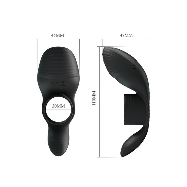 PRETTYLOVE Vibrating Penis Ring – USB презареждаем вибриращ пръстен от силикон