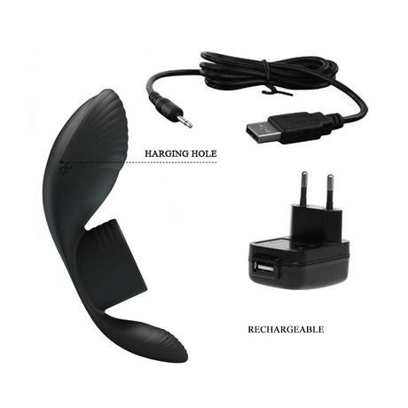 PRETTYLOVE Vibrating Penis Ring – USB презареждаем вибриращ пръстен от силикон