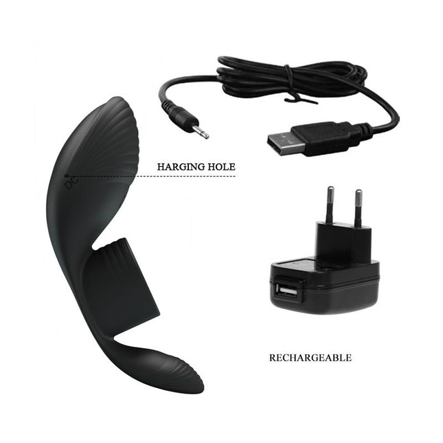 PRETTYLOVE Vibrating Penis Ring – USB презареждаем вибриращ пръстен от силикон