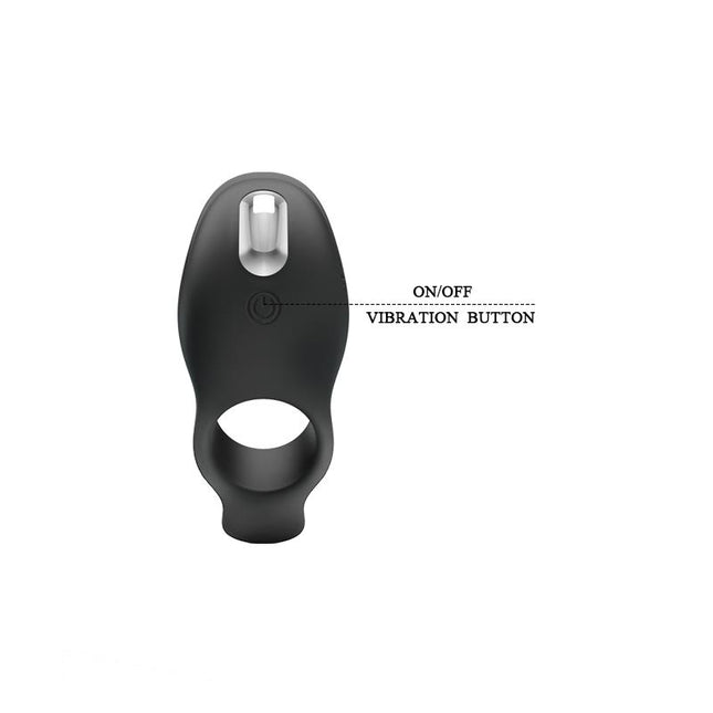 PRETTYLOVE Vibrating Penis Ring – USB презареждаем вибриращ пръстен от силикон