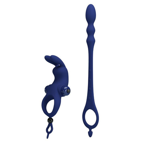 PRETTYLOVE Vibrating Penis Ring with Anal Chain – тройна стимулация и комфорт