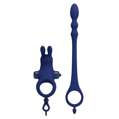 PRETTYLOVE Vibrating Penis Ring with Anal Chain – тройна стимулация и комфорт
