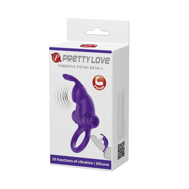 PRETTYLOVE Vibrating Rabbit – вибриращ пенис пръстен с 10 режима