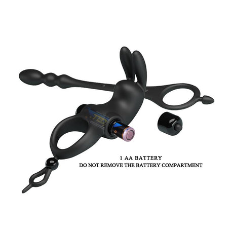 PRETTYLOVE Vibrating Ring с подвижна анална верига – тройна стимулация и комфорт